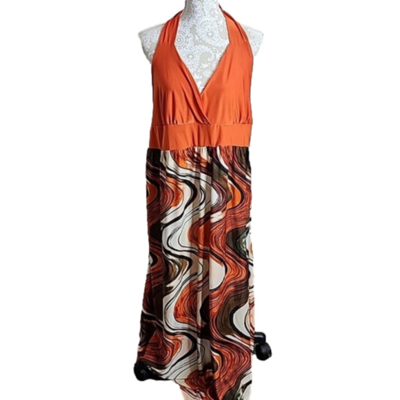 Caren Sport Dresses & Skirts - Vintage Caren Sport halter maxi dress, size 3X